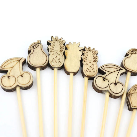 Natural Color Fruit Bamboo Cocktail Picks Fancy Picks Fork