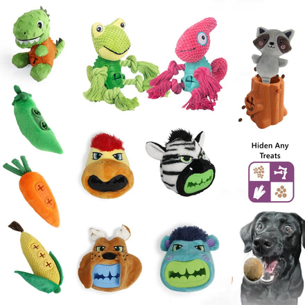 AFP Interactive Treat Hidden Pet Plush Toy Dog Food Dispensing Slow Feeder Leakage Food Treat Dispenser for Dogs IQ Training