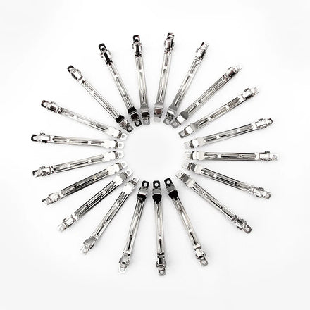 Wholesale Metal 80x8mm French Sweet Barrette Hair Clips Silver Craft DIY for Women