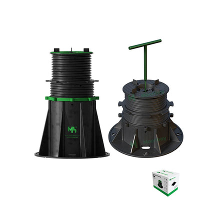 Moonbay Modern Black Anti-UV Plastic Adjustable Self-Leveling Deck Support Pedestal 2000kg Capacity 5-Year Warranty for Outdoor