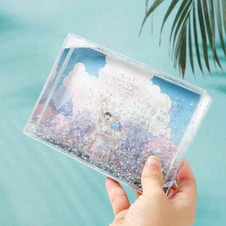 Hot Sales Rectangle Shape PS Liquid Floating Glitter Photo Sublimation Shake Activated Snow Globes Home Decor Snow Globe