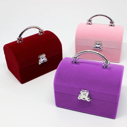 Hot Sale Flannelette Gift Jewelry Box Rectangle Shape Necklace Earrings Ring Packing Box