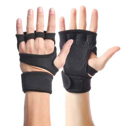 Custom Logo Silicone Anti Slip Workout Neoprene Gloves Cross Fit With Wrist Support Gym Training Weightlifting Gloves