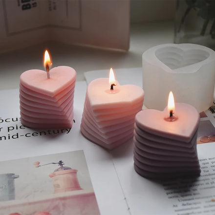 Love Rotating Overlay Candle Silicone Mold Love Heart Mold DIY Handmade Candle Mold for Valentine's Day Gift