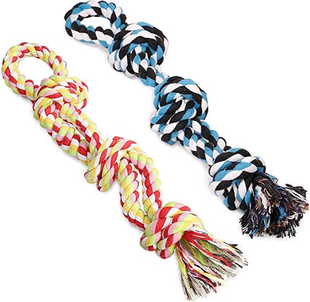 3 Knots Dog Rope Toys Cotton Rope Indestructible Dog Chewing Toys for Medium Large Dogs