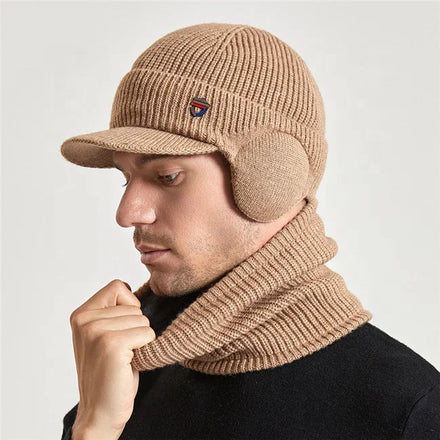 2022 Good Quality Fashion Fleece Lined Winter Hats for Lady Knit Beanie Hat Scarf Set Men Warm Soft Slouchy Skull Cap With Brim