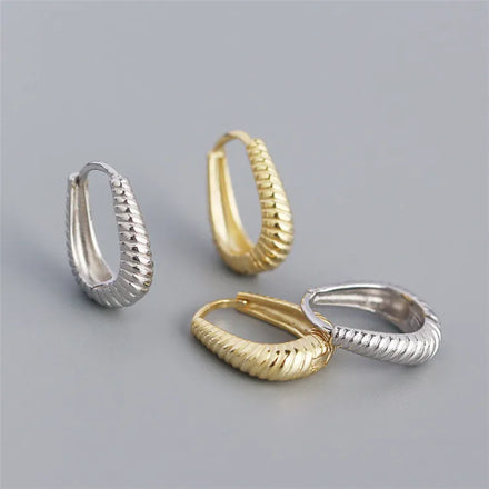 SP Fine Jewelry Earrings 925 Silver Twisted Hoop Earring Sterling Silver 925 Earrings