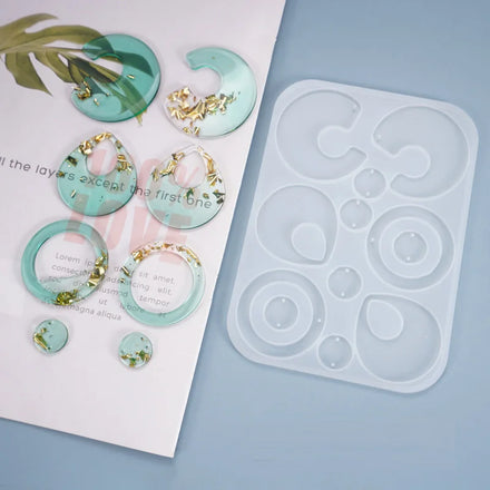 Epoxy Resin Casting Silicone Molds for DIY Necklace Pendant Earrings Making