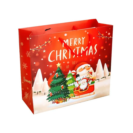 2026 Wholesale Custom Handmade Kraft Paperboard Christmas Gift Bags Flexo Printing Clothing Socks Shoes Fur Packaging Decoration