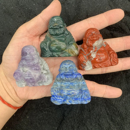 Wholesale 5cm 2 Inches Figure of Buddha Stone Natural Healing Crystal Carving Craft Sculpture Ornament