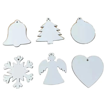 Double-Sided Printed MDF Ornament Round Heart Shape Christmas Tree Pendant Sublimation Blanks for Holiday Decorations