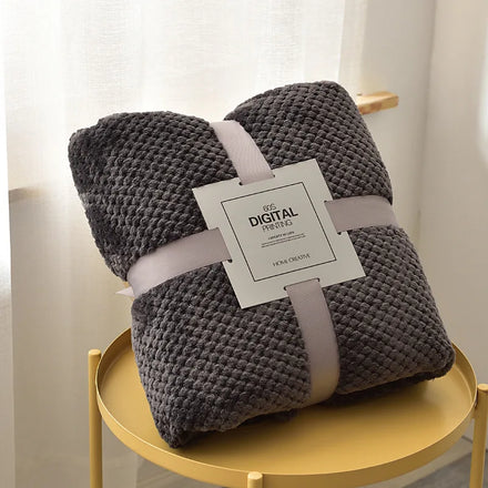 Wholesale Custom Soft 100% Polyester Woven Solid Flannel Fleece Minky Plush Coral Throw Blankets OEKO-TEX Certified