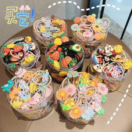 Mix Colors Girl's Elastic Hair Ties Soft Rubber Bands Hair Bands Holders Pigtails Hair Accessories for Girls