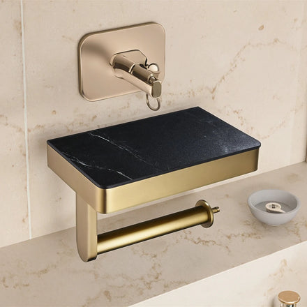 Modern Stainless Steel Toilet Paper Holder & Tissue Rack with Brushed Finish Wall Mounted Bathroom Accessories Set
