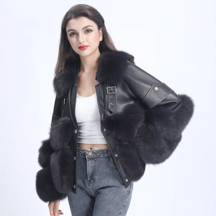 Women's Luxury Real Fox Fur Jacket Best Selling Natural Fox Fur Coat