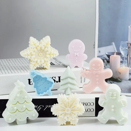 3D Christmas Gifts DIY Gingerbread Man Silicone Candle Mold Cookie Chocolate Baking Mold