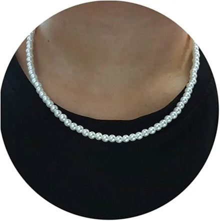 Trendy Freshwater Pearl Jewelry Necklace for Men White Pearl Necklace for Women Round Pearls Choker Necklaces Hot