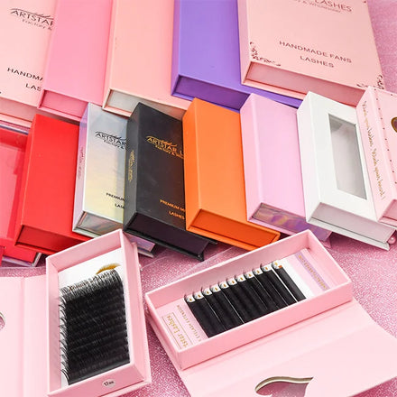 Korean PBT Custom Private Label Mink Individual Lashes Supplies Easy Fans Lash Trays Cashmere Fast Fanning Eyelash Extension