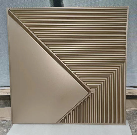 Modern Square Decor 3D Wallpaper Gold Waterproof PVC Wall 3D Panels for Apartment Staircase Warehouse Gym Warehouse
