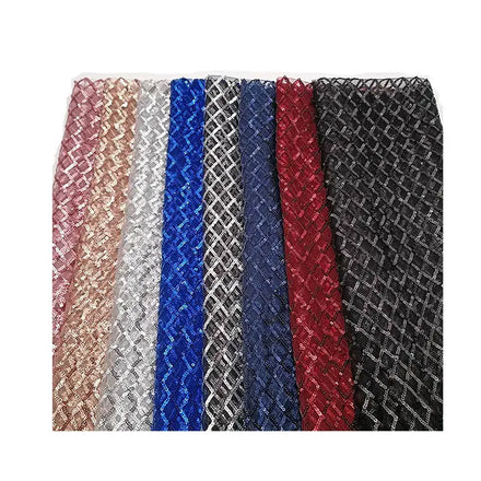 3mm Lamination Diamond square Sequin Mesh Glitter Mesh Base Fabric Wedding Party Dress Sequin Embroidery Mesh Sequin Fabric