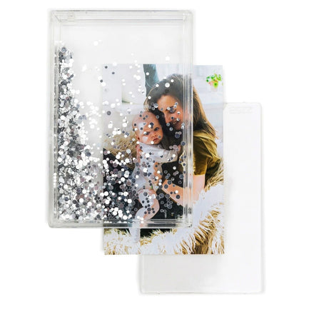 2*3 Inch Glitter Resin Acrylic Photo Frame Water Shake-It Sublimation Snow Quick Sand Gift Frame Home Decoration Plastic Frame