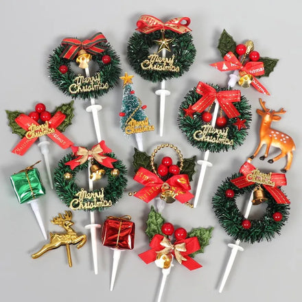 Merry Christmas Cake Topper Cake Cupcake Christmas Party Decoration