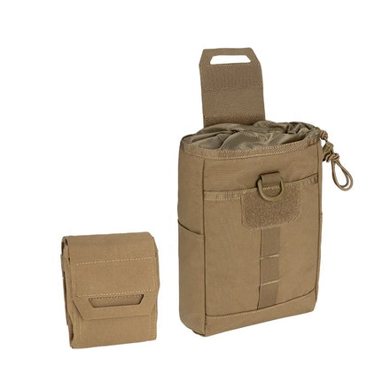 IDOGEAR Folding Mini Molle Drawstring Mag Drop Pouch 500D Nylon Tactical Dump Pouch for Outdoor Hunting Recovery