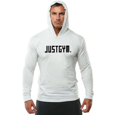 Custom Men Cotton Running Sports T-shirt Gym Fitness Bodybuilding Long Sleeve Slim Top Male Jogging Training Hooodie Plain Tee