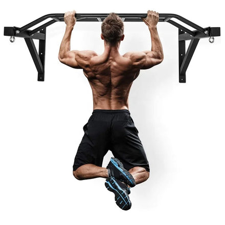 Heavy Duty Steel Chin up Station with Hanger Wall Mount Multi-Grip Knurled Hand Grips and Pull-up Bar