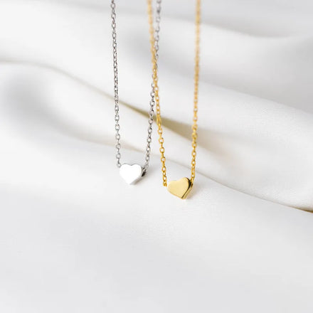 Fashion Jewelry Necklaces 925 Sterling Silver Heart Necklace Small Heart Pendant Gold Plated Necklace Women