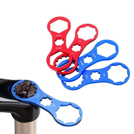 RIDERACE Bike Fork Shoulder Spanner Aluminium Alloy MTB Bicycle Front Fork Cap Wrench Install and Disassembly Tools for XCM/XCR