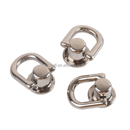 Ivoduff Nickle Hand Bag Strap Connector Hanger Screw with D Ring Purse Connector Buckle