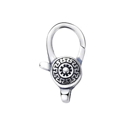 Oxidized 925 Sterling Silver Quick Release Handmade Disc Clasp With Texture Cool Patterned Hook Clasps