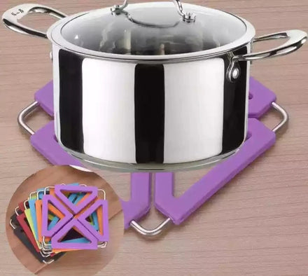 OEM ODM Food-grade Heat Resistant Foldable Silicone Trivet Mat Stainless Steel Silicon Pot Holder Hot Mat