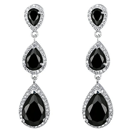 CAOSHI New Arrival Korean Design Women Wedding Earrings Bridesmaid Cubic Zirconia Crystal Teardrop Bridal Dangle Drop Earrings