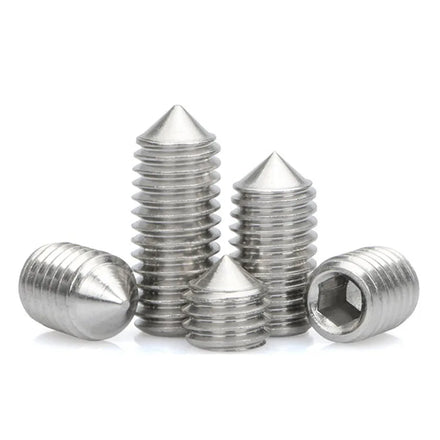 M2 M3 M4 M5 M6 M8 M10 M12 DIN914 Stainless Steel 304 Headless Grub Screw Hex Socket Set Screws With Cone Point
