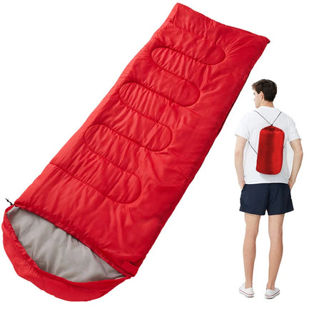Woqi 3 Season Cotton Filled Polyester Fabric Envelope Type Sleeping Bag with Pillow for Unisex Adults