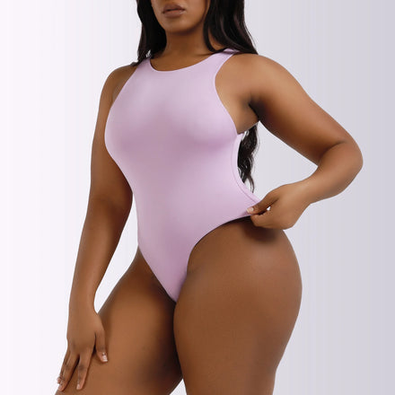 Wholesale 2XL Custom Logo Women Cotton Bodysuits Seamless Sleeveless Tank Top Bodysuits for Women