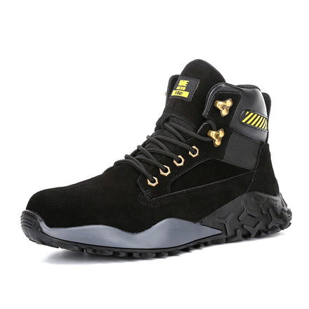 Water Proof Genuine Leather EN12568 Steel Toe Men's Safety Shoes Puncture-Proof Lightweight Breathable Safety Boot