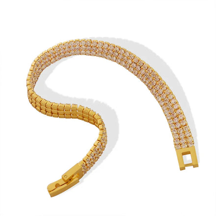 Fenny 18K PVD Gold Plated Luxury Zirconia Pave Watchband Bracelet Gift for Women Stainless Steel Jewelry Wholesale