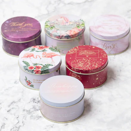 Wedding Favor Party Candy Chocolate Gifts Boxes Metal Round Tin Box for Guests
