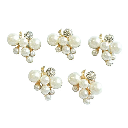 DIY Handmade Bridal Hair Accessories Costume Alloy Pearl With Diamonds Branches Grape Shape Pearl Rhinestones Jewelry Findings