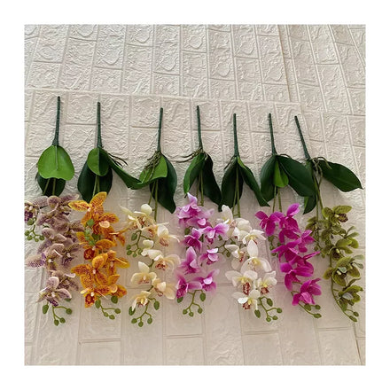 Tape Medium Double Fork With Leaves 9 East Asian Orchid Artificial Flowers Decorative