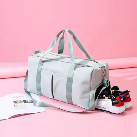 Gym Bag with Shoe Compartment Women Luggage Black Waterproof Duffel Mens Sport Fitness Duffle Bag