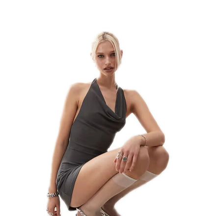 KY Women Fashion Halter Strap Sexy Dress Customize Pattern Stretch Slim Sexy Dress for Women