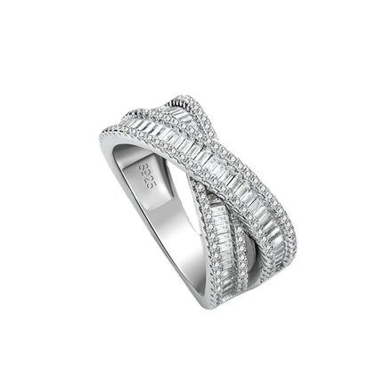 High-end design style S925 sterling silver CZ diamond fine jewelry rings for women