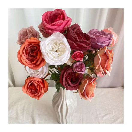 Wedding Flower 3 Head Austin Rose Flower Artificial Flowers Decorative