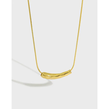 S925 Sterling Silver Jewelry Waterdrop Pendant Men Necklace Irregular Tube Fine Jewelry Necklace Snake Chain Necklaces for Women