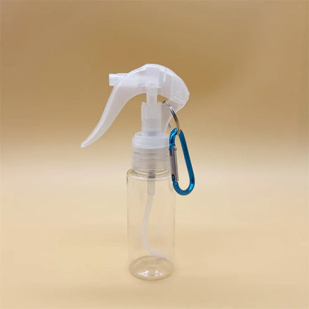 Refillable 2 oz 60ml clear pink Yellow Blue Green Pet Shoulder Round Alochol Mini Trigger Spray Bottle with Key Chain