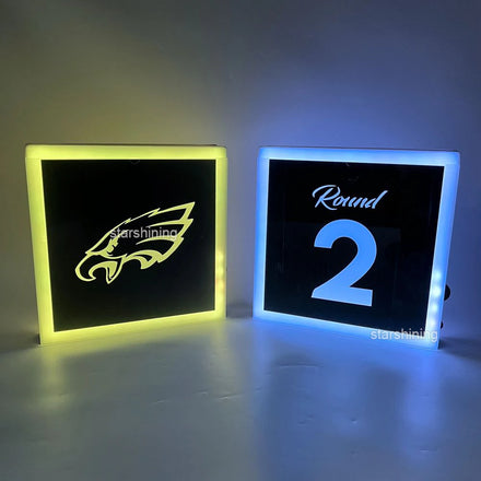 Customized Interchangeable 26pcs Alphabets LOGO Emo 2 Sides LED Letters Sign Board Bottle Presenter for Night Club Lounge Party